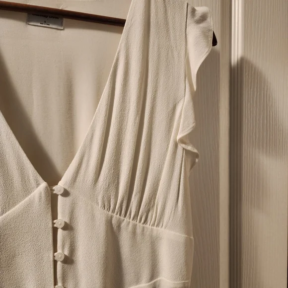 Sunday Best Cream Midi Dress with Button Front - Picture 2 of 5